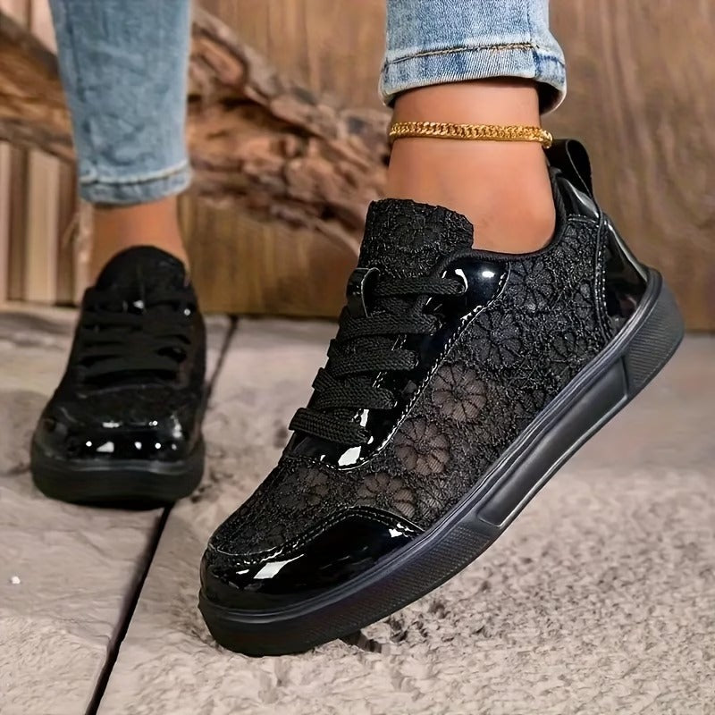 Wiktoria | Koronkowe Sneakersy Kwiatowe