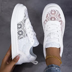 Wiktoria | Koronkowe Sneakersy Kwiatowe