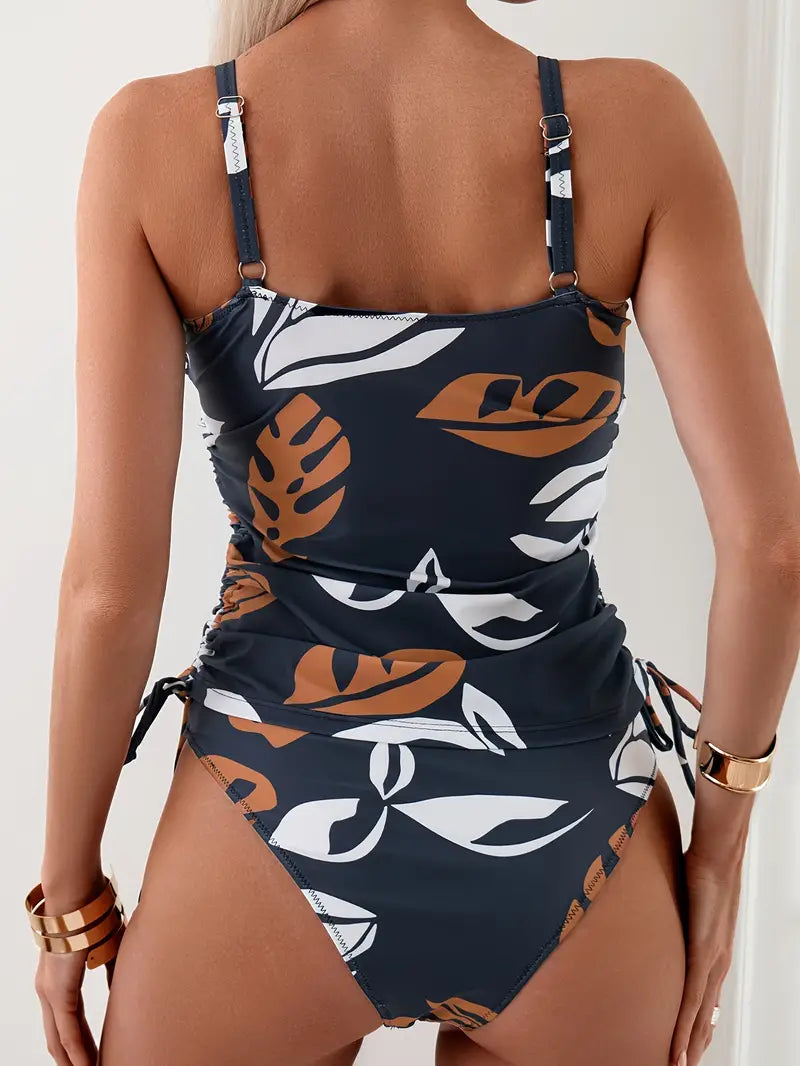 Zestaw tankini Island | Tropical leaf print