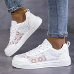 Wiktoria | Koronkowe Sneakersy Kwiatowe