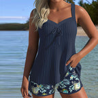 Lana - Tankini w paski z dwuczęściowymi szortami plażowymi