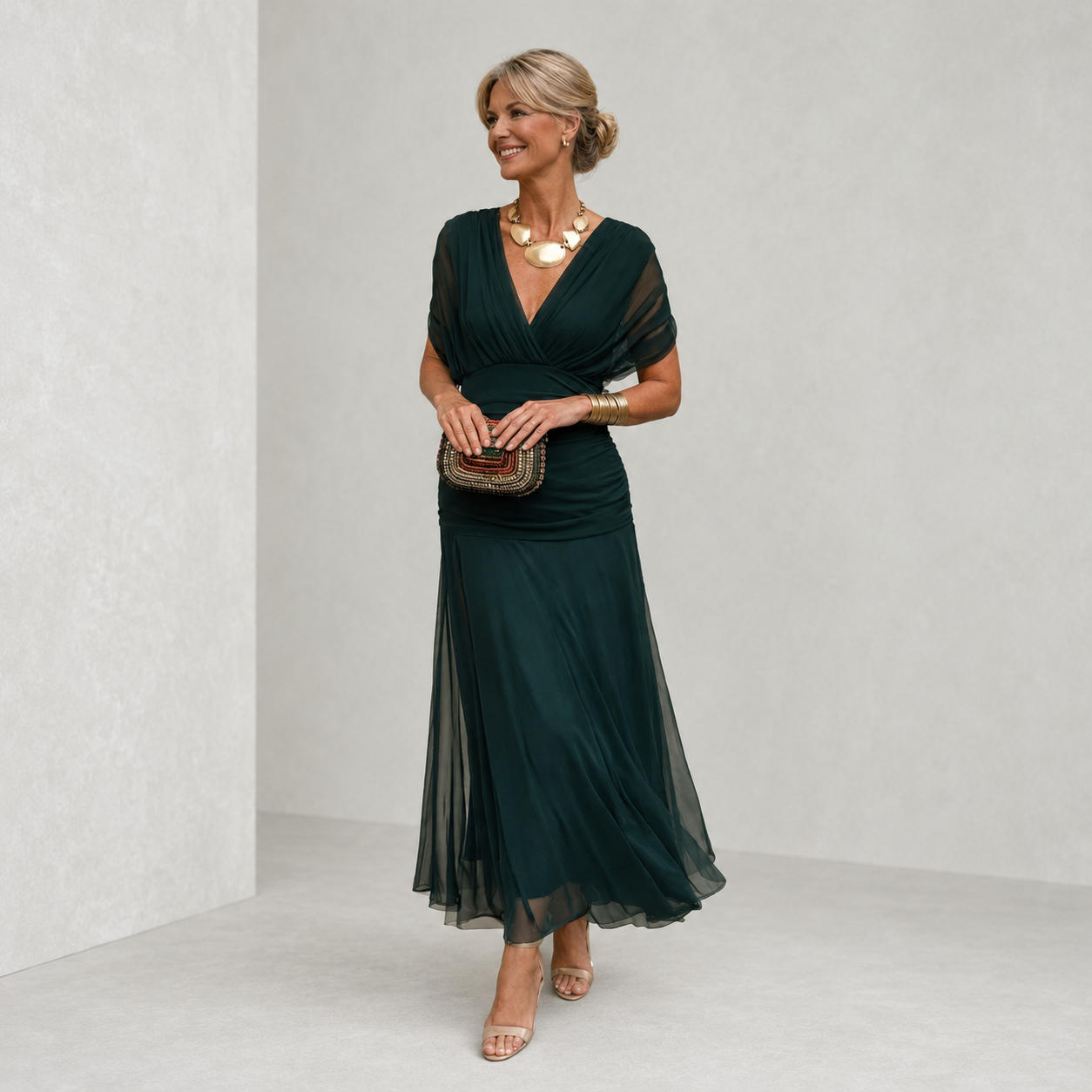 Ewelina | Elegancka zielona sukienka