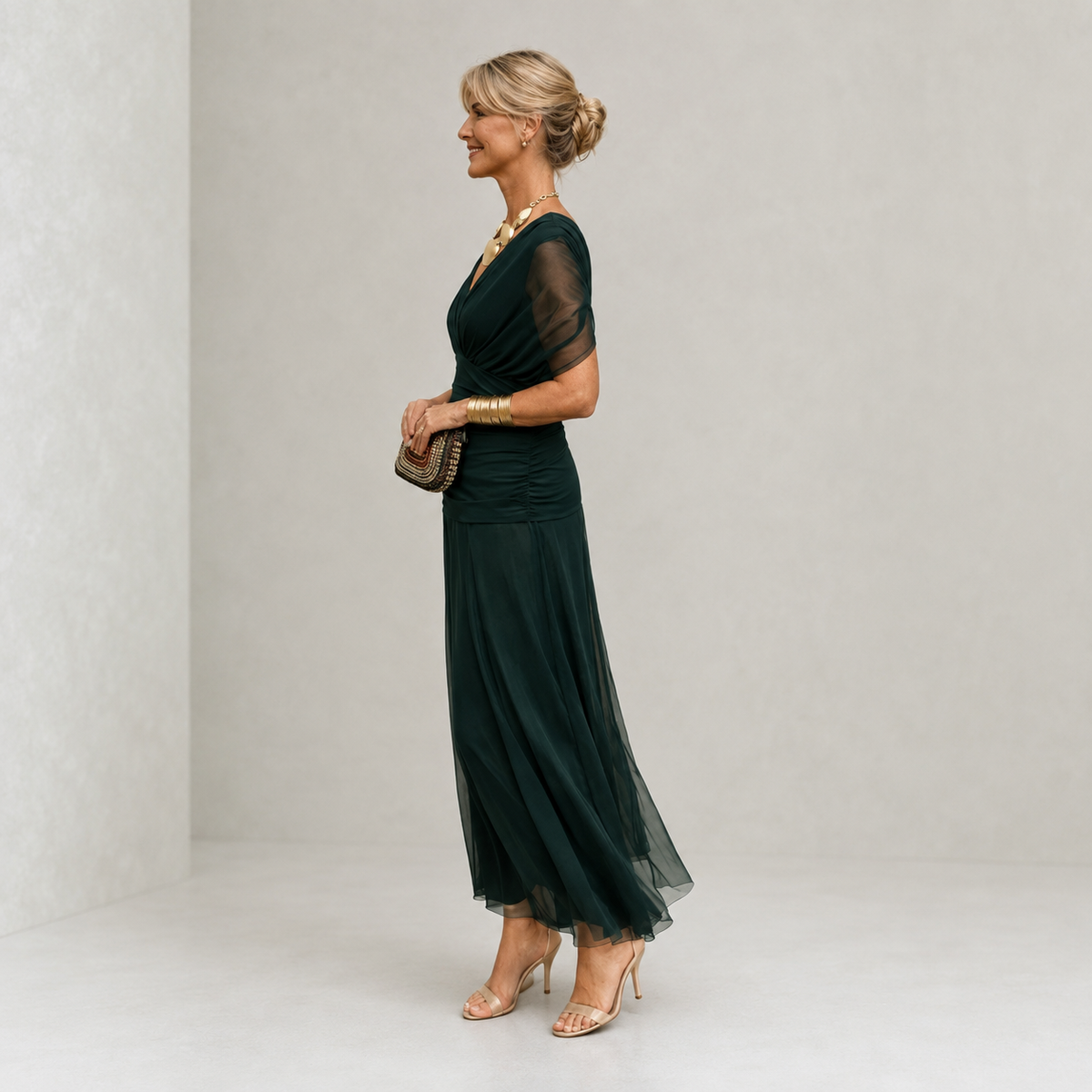 Ewelina | Elegancka zielona sukienka