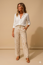 Camille | Elegancki Zestaw Bluzka - Pasek