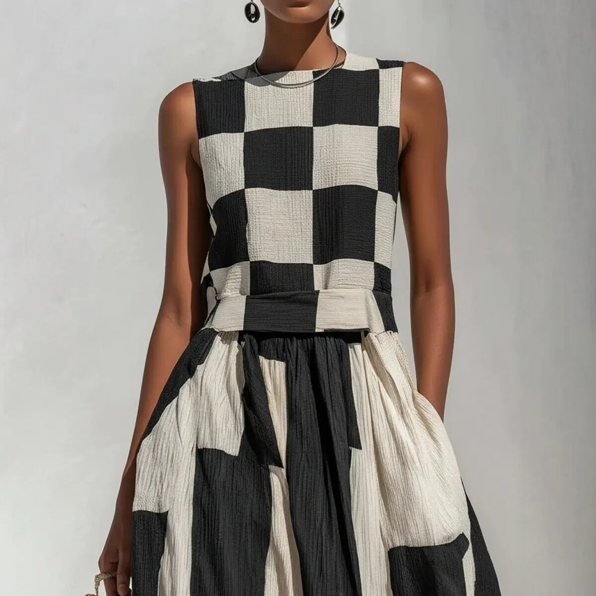 Dorota | Sukienka maxi geometryczna